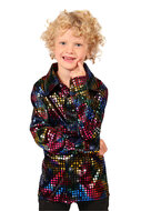 Shirt Disco Zwart - Jaren 80 &amp; 90 - Kinderen
