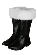 Luxe Kerstman Laarzen - Imitatieleer met Bont - Zwart