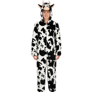 Onesie Dierenkostuum - Koe Pluche - Volwassenen - Zwart-Wit