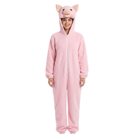 Onesie Dierenkostuum - Varken Pluche - Volwassenen - Roze