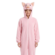 Onesie Dierenkostuum - Varken Pluche - Volwassenen - Roze