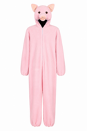 Onesie Dierenkostuum - Varken Pluche - Volwassenen - Roze