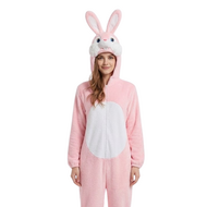 Onesie Dierenkostuum - Bunny Pluche - Volwassenen - Roze