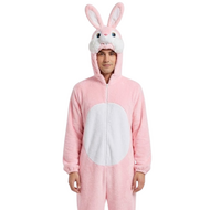 Onesie Dierenkostuum - Bunny Pluche - Volwassenen - Roze