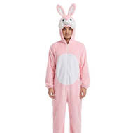 Onesie Dierenkostuum - Bunny Pluche - Volwassenen - Roze
