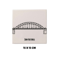 Tegeltje John Frostbrug Arnhem - Souvenir - 15x15 cm