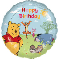 Folieballon - Happy Birthday - Winnie The Pooh - 45 cm - Helium- en Luchtvulling