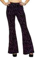 Flared Glitter Broek - Velvet Waves Roze - Disco Jaren 80 &amp; 90 - Dames