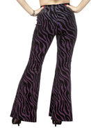 Flared Glitter Broek - Velvet Waves Roze - Disco Jaren 80 &amp; 90 - Dames