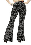 Flared Glitter Broek - Velvet Waves Zilver - Disco Jaren 80 &amp; 90 - Dames