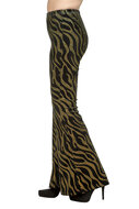 Flared Glitter Broek - Velvet Waves Goud - Disco Jaren 80 &amp; 90 - Dames