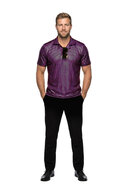 Polo Velvet Glitter Paars - Jaren 80 en 90 Disco - Heren