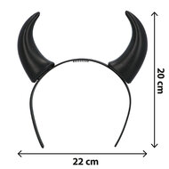 Duivel Hoorntjes Diadeem - Zwart
