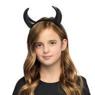 Duivel Hoorntjes Diadeem - Zwart