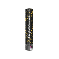 Confetti Shooter Metallic Zwart-Goud - 40 cm