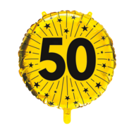 Folieballon Jubileum - 50 Jaar Goud - 45 cm - Helium- en Luchtvulling