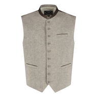 Oktoberfest Traditioneel Vest - Herenvest Herringbone - Grijs-Bruin