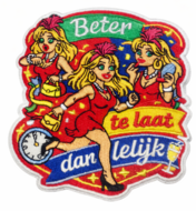 Embleem Huusse - Strijkembleem - Beter Te Laat