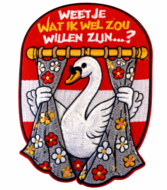Embleem Huusse - Strijkembleem - Bloemetjesgordijn