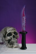 Ghost Face Scream Mes met Druipend Nepbloed - Officiele Licentie