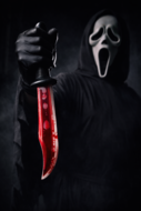 Ghost Face Scream Mes met Druipend Nepbloed - Officiele Licentie