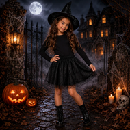 Tutu Tule Zwart Spinnenweb - Halloween - 4-6 jaar