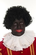 Zwarte piet pruik luxe