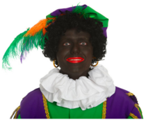 Zwarte piet kraag wit