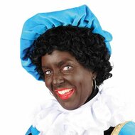 Zwarte piet pruik zwart