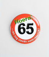 65 jaar button