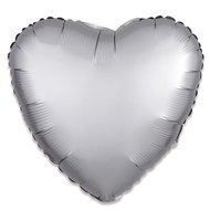 folieballon hart zilver