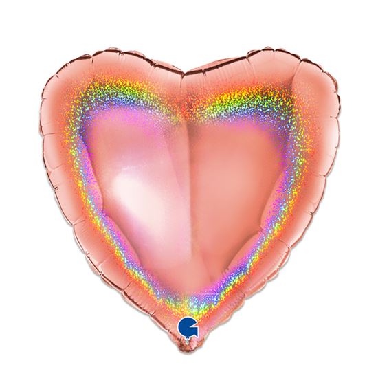 folieballon hart rosegoud