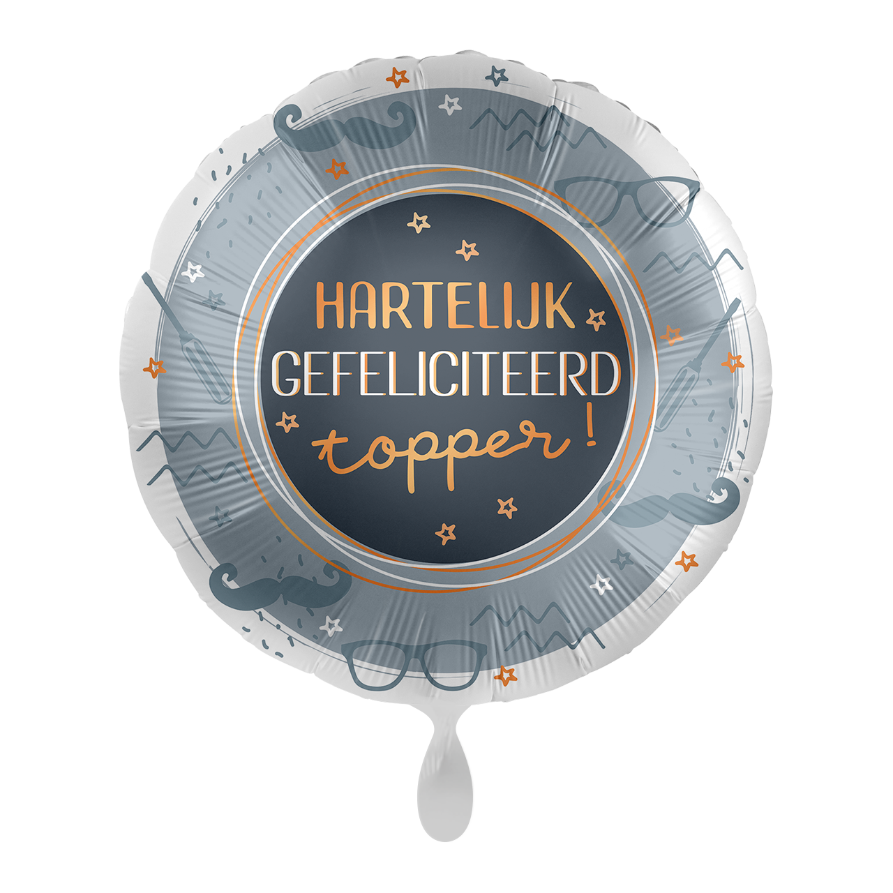 Folieballon Hartelijk gefeliciteerd topper