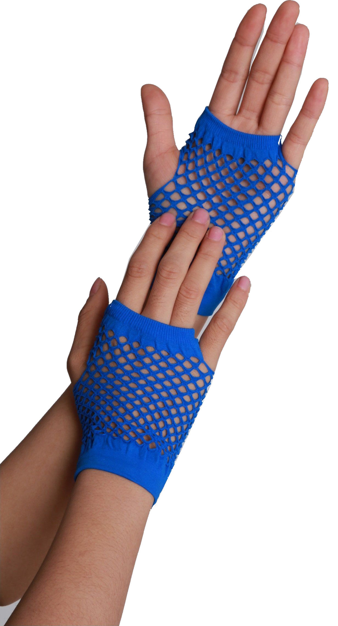 Net handschoenen kort blauw