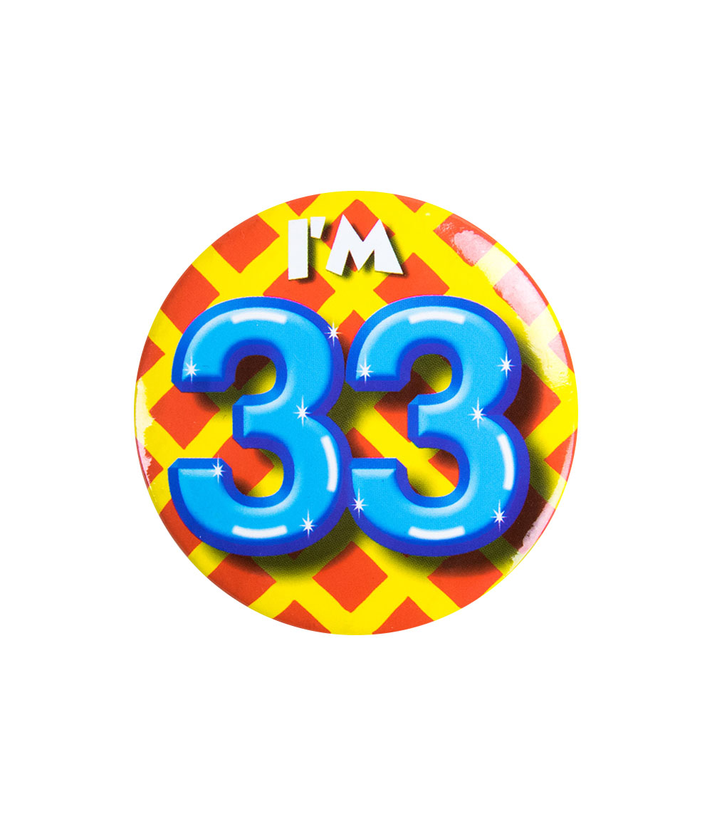 Button I'm 33 jaar