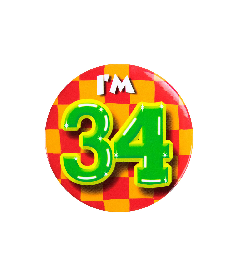 Button I'm 34 jaar