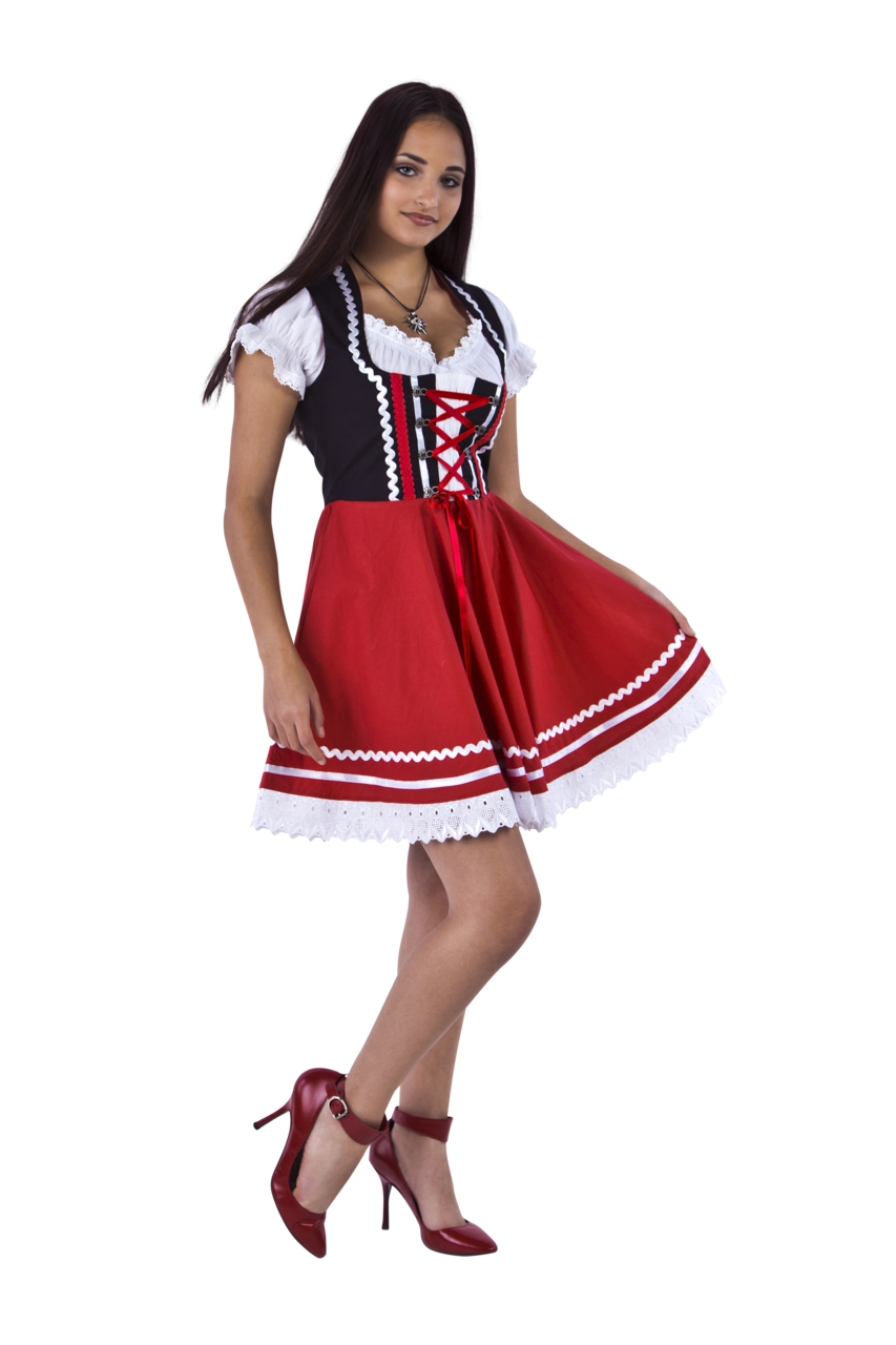 Dirndl Zwart-Rood 2-delig