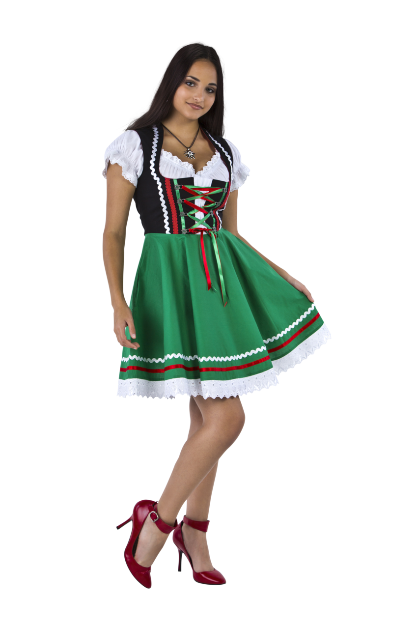 Dirndl Zwart-Groen-Rood