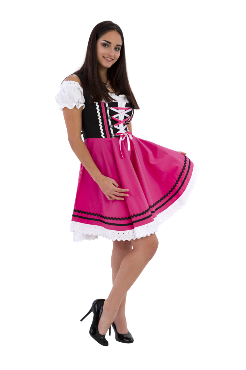 Dirndl Zwart-Roze 2-delig