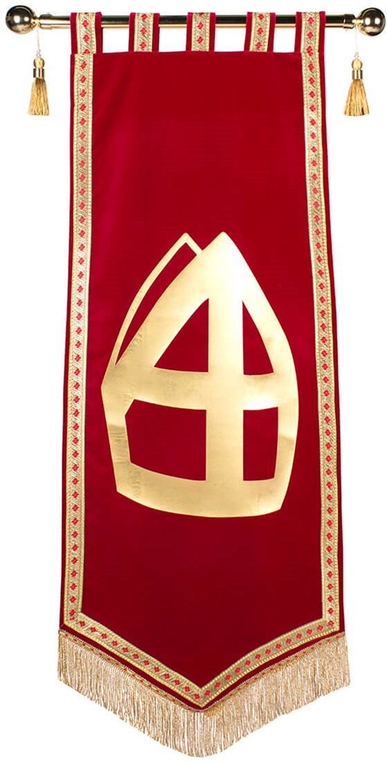 Banner sinterklaas luxe rood