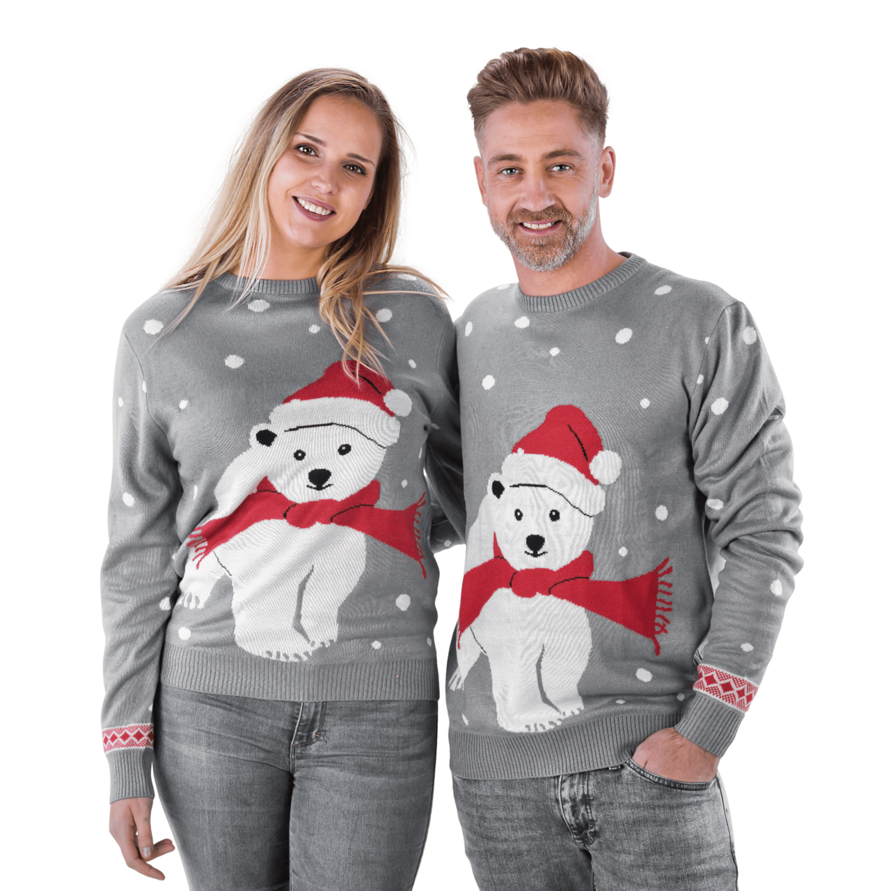 Foute Kersttrui Polar bear grey