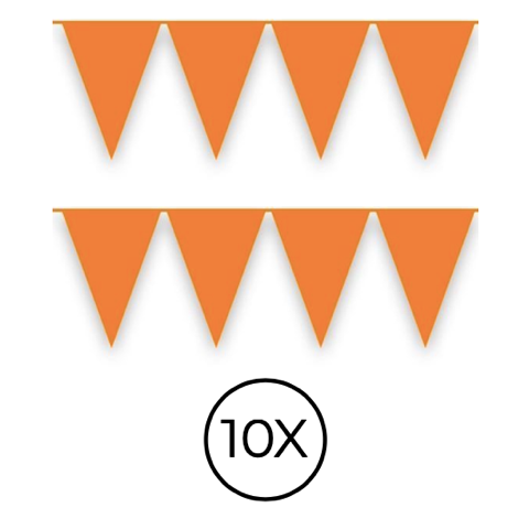 10x Vlaggenlijn oranje EK/WK 10 meter Duo pack
