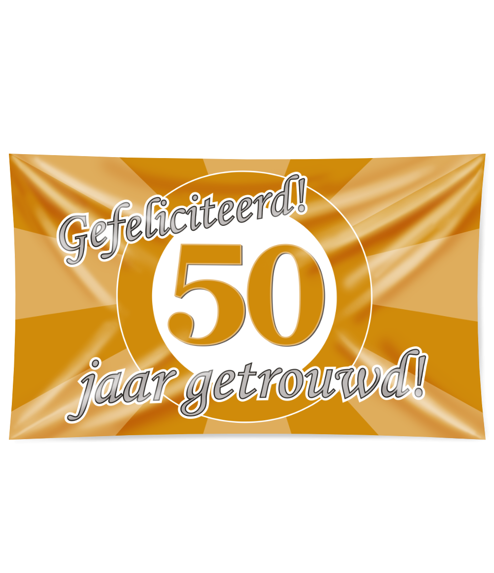 Getrouwd vlag 50 jaar 150 x 90 cm