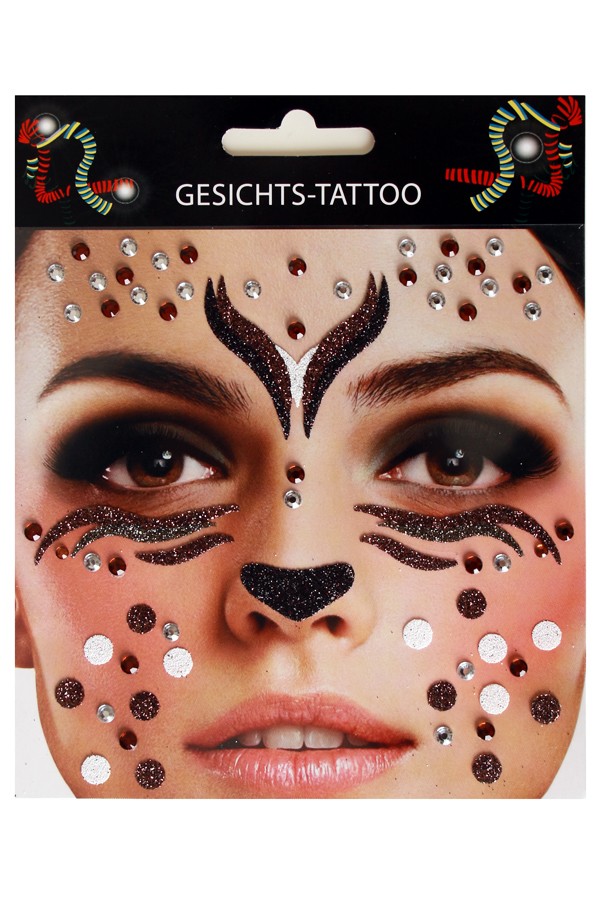 Face en body stickers en steentjes hert