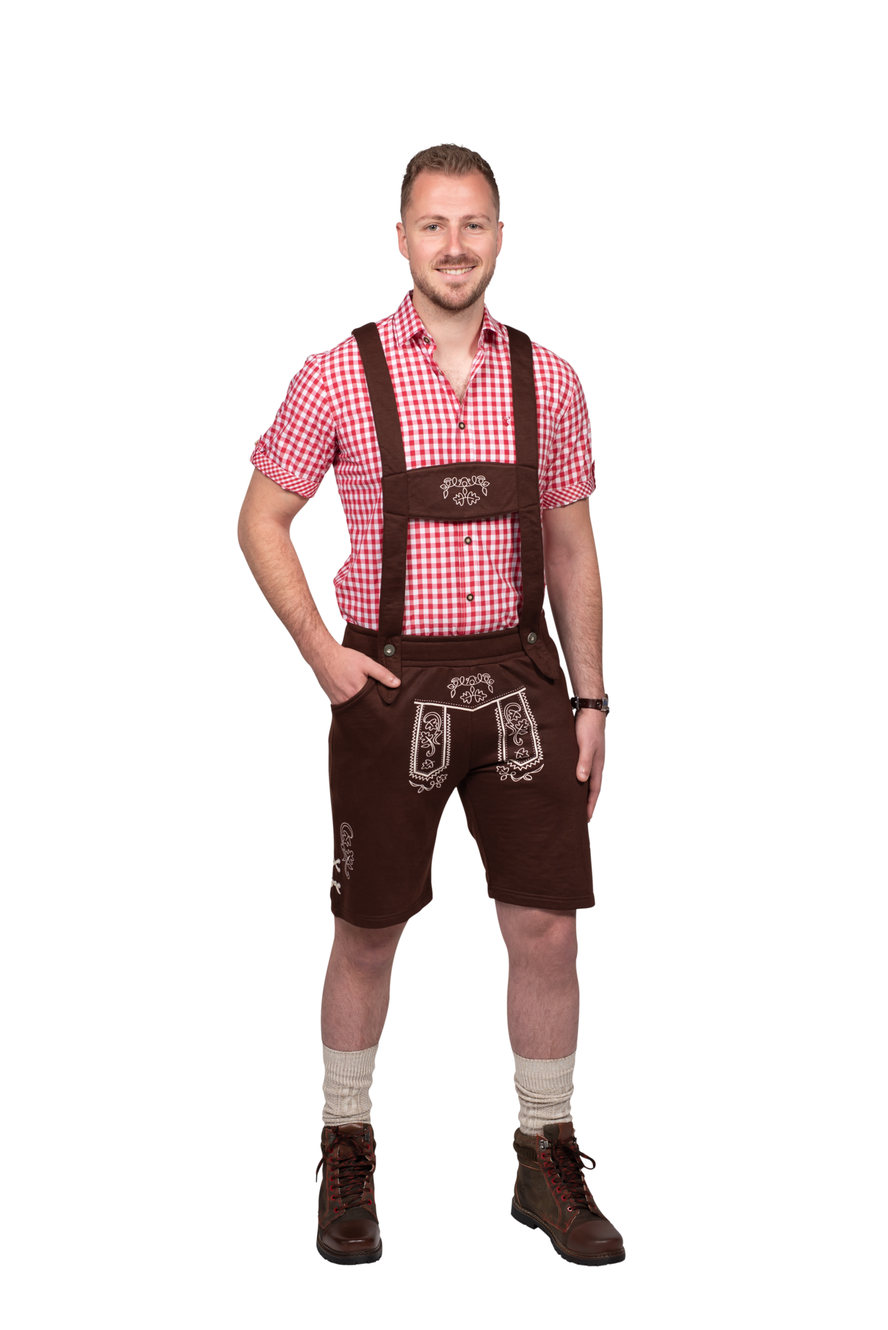 Lederhosen bruin kort model polyester