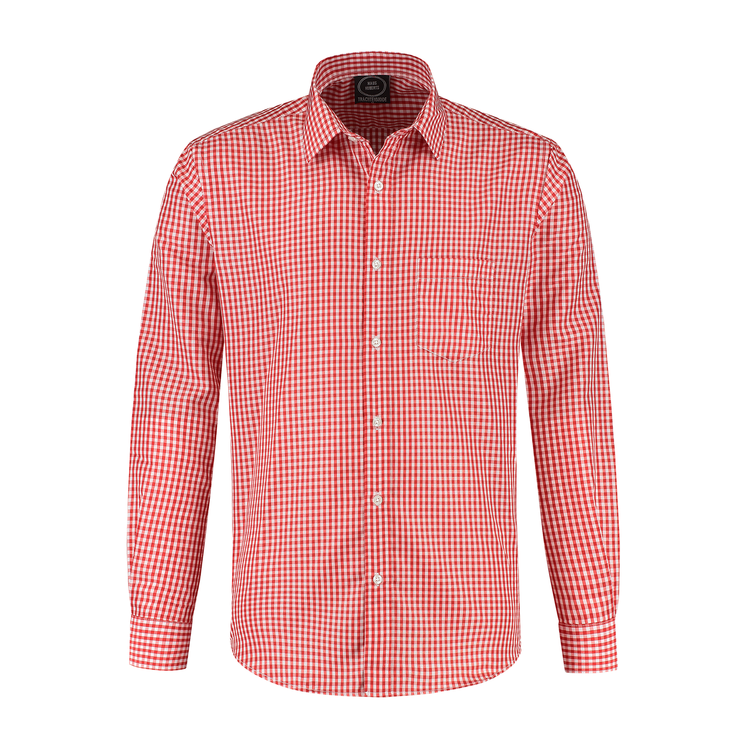 Overhemd rood-wit geruit 100% polyester