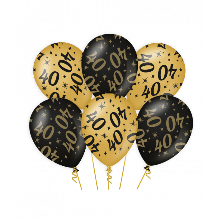 Ballonnen Classy 40 jaar zwart-goud