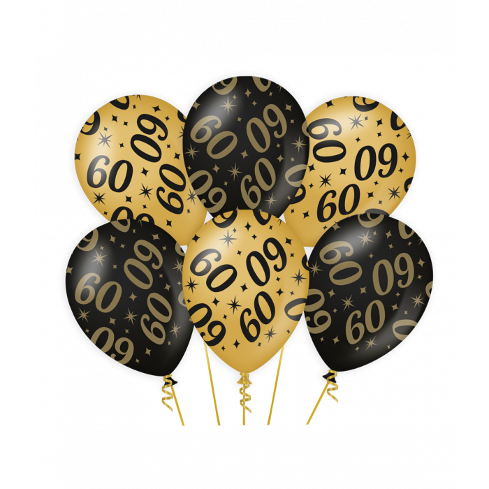 Ballonnen Classy 60 jaar zwart-goud