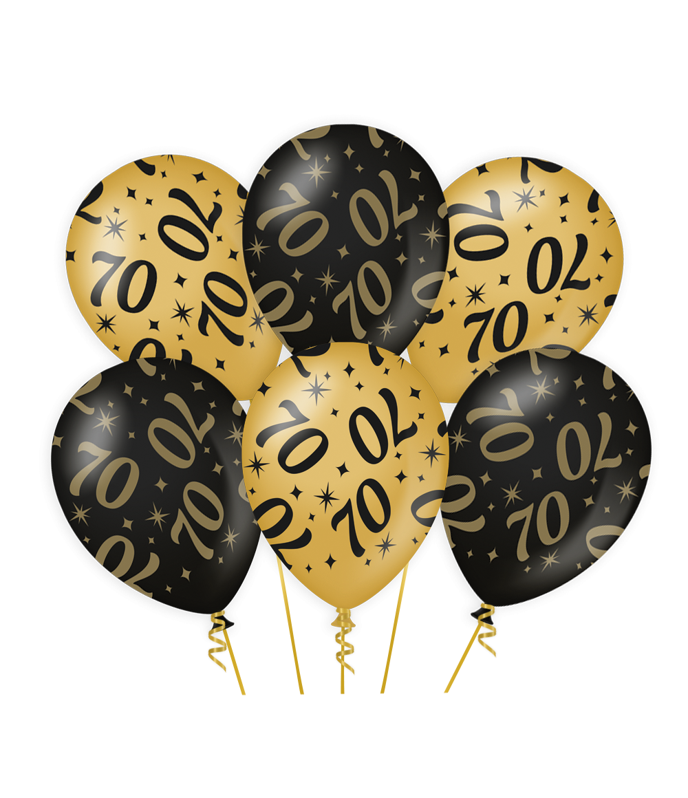 Ballonnen Classy 70 jaar zwart-goud