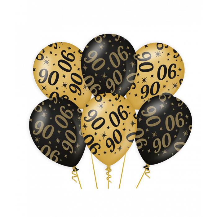 Ballonnen Classy 90 jaar zwart-goud